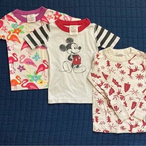 Lot of 3 Hanna Andersson pajama pj tops 100cm US size 4